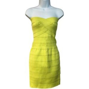 Sis Sis Bandage Strapless Stretch Poly Blend Bodycon Dress S